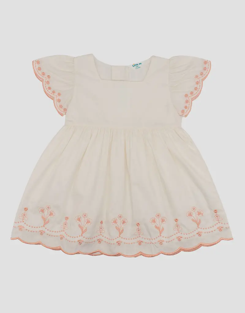 Little M Japanese Woven Midi Dress With Embroidered Sleeves – Baby Girl 1