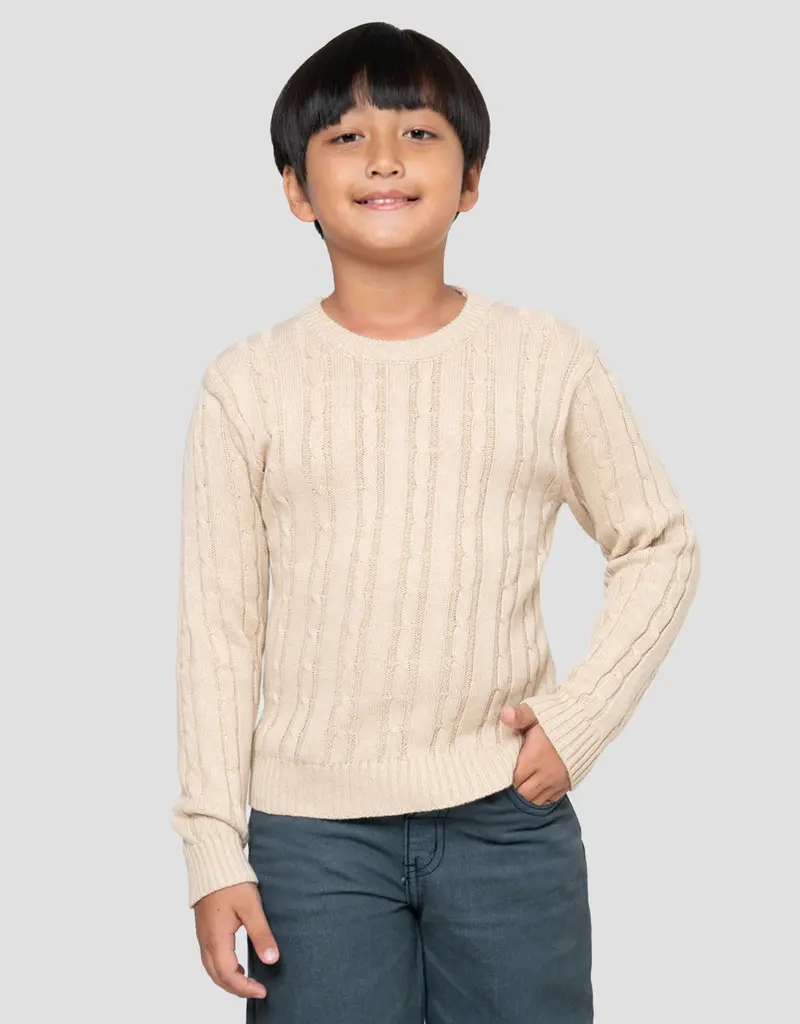 Little M Knit Sweater With Textured Details For Boys 1