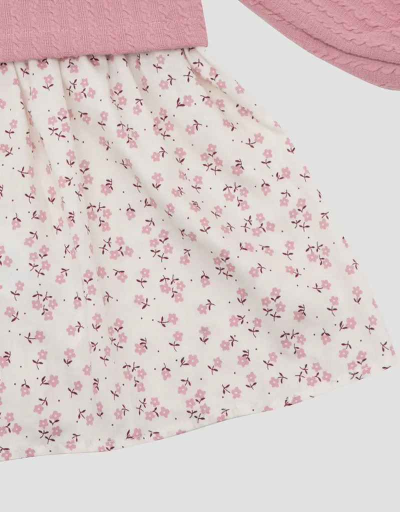 Little M Woven Dots & Floral Midi Dress For Babies 4