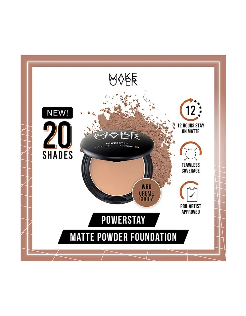 Make Over Powerstay 24H Matte Powder Foundation In Creme Cocoa Shade (W60), 10 G 1
