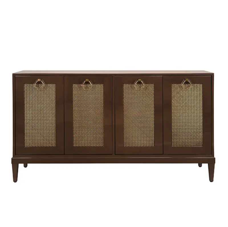 Marcella Four-Door Buffet In Rich Chocolate Lacquer 1