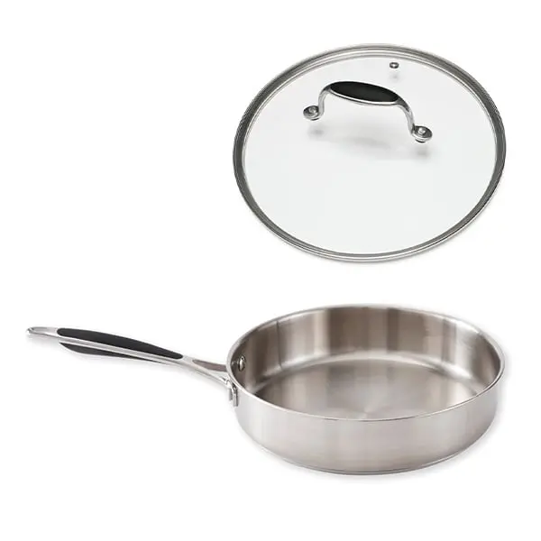 Mathon Excell’Inox All-Stainless Sauté Pan With Glass Lid – 28 Cm 1