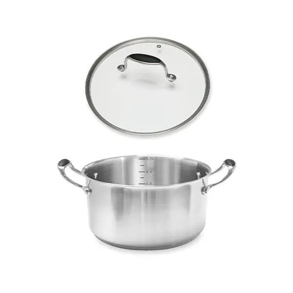 Mathon Excell’Inox Stainless Steel Dutch Oven (24 Cm) With Tempered Glass Lid 1