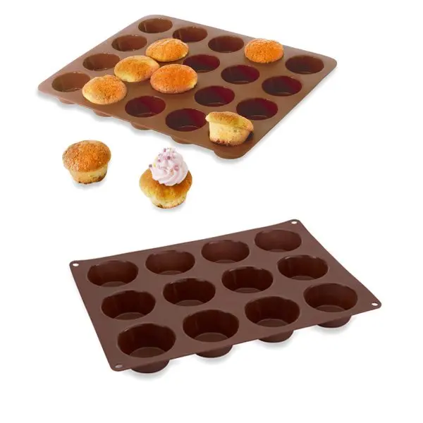 Mathon Flexi’Plaque Silicone Muffin & Mini-Muffin Tray Combo (2-Pack) 1