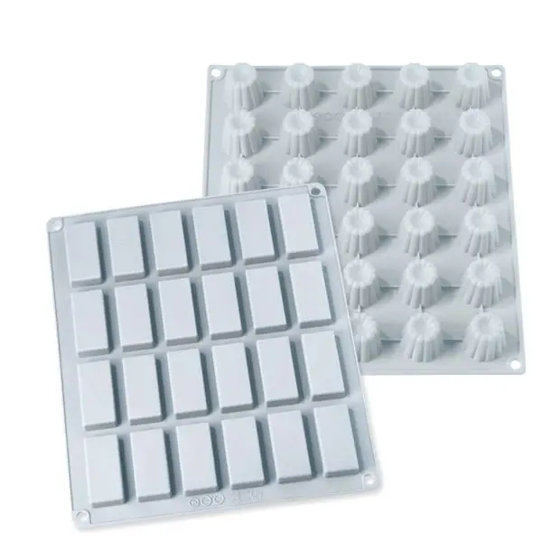 Mathon Large Silicone Mini-Canelé & Financier Baking Trays (2-Pack) 1