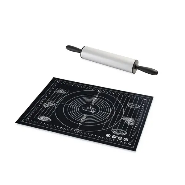 Mathon Multi-Diameter Pastry Mat & 45 Cm Non-Stick Rolling Pin Set 1