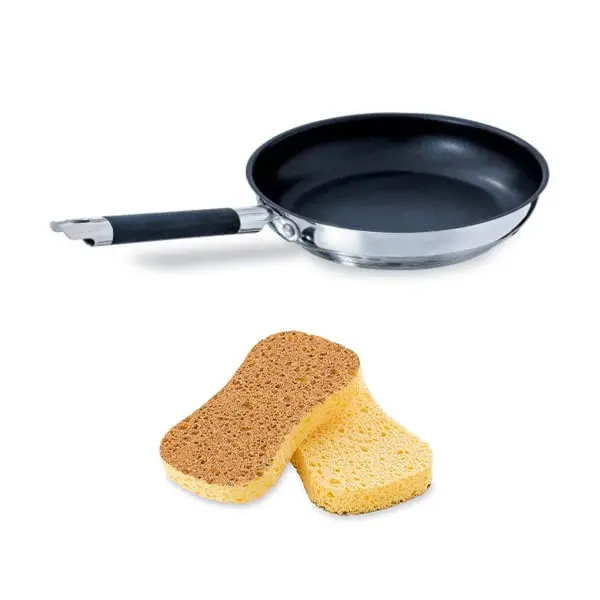 Mathon Rapid Cook Pan Bundle – 24 Cm Non-Stick Stainless Frying Pan + 2 Plant-Based Scrub Pads 1
