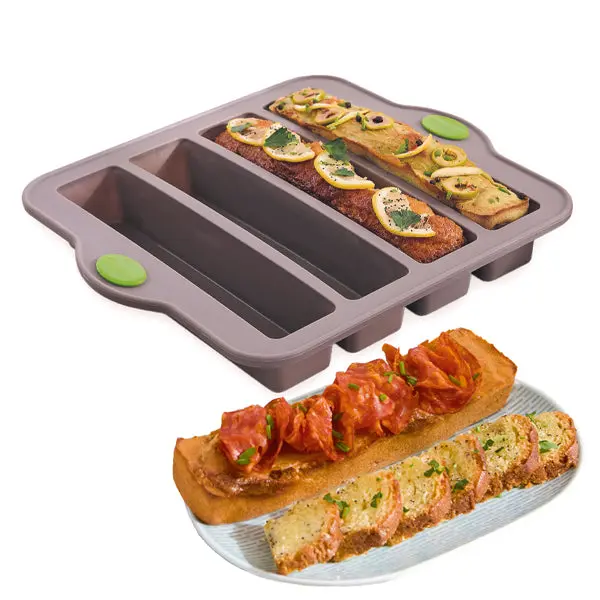 Mathon Rigiflex Mini Long Cake Pan – 4-Cavity Appetizer Tray 1