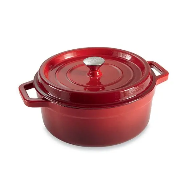 Mathon Round Cast Iron Dutch Oven – 28 Cm, 5.6 L, Red 1