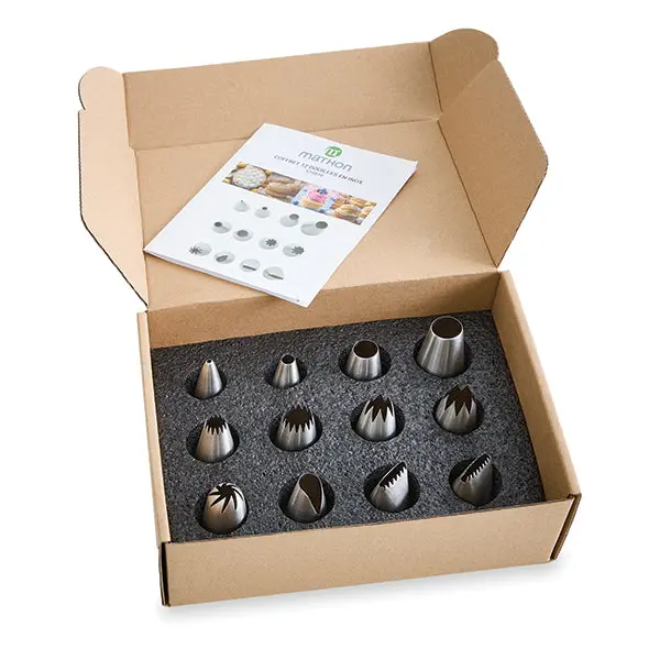 Mathon Stainless Steel Pastry Tip Set, 12-Piece 1