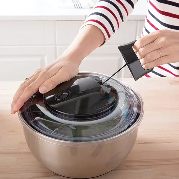 Mathon Stainless Steel Salad Spinner (25 Cm, 4.5 L) 1