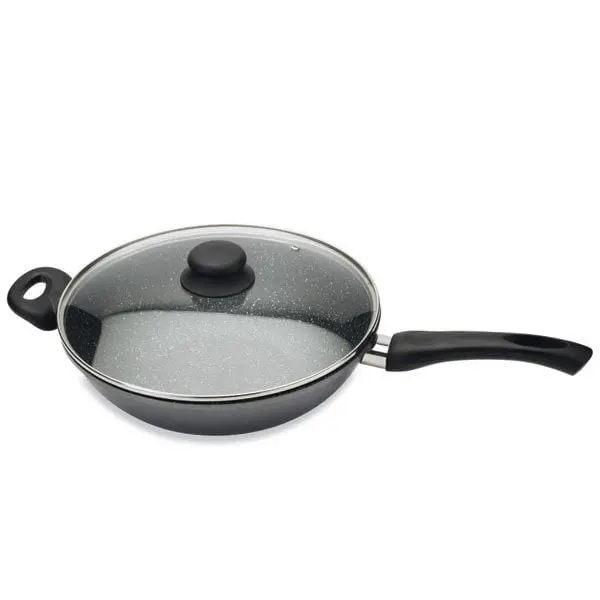 Mathon Stone-Coated 28 Cm Wok With Tempered Glass Lid 1