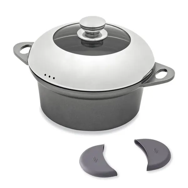 Mathon Stone-Effect 28 Cm Stockpot With Two Silicone Pot Holders 1