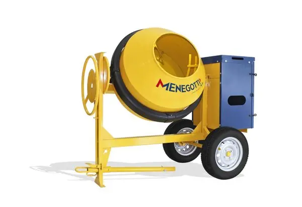 Menegotti 400L Concrete Mixer – Motorized Drum Batch Mixer 1