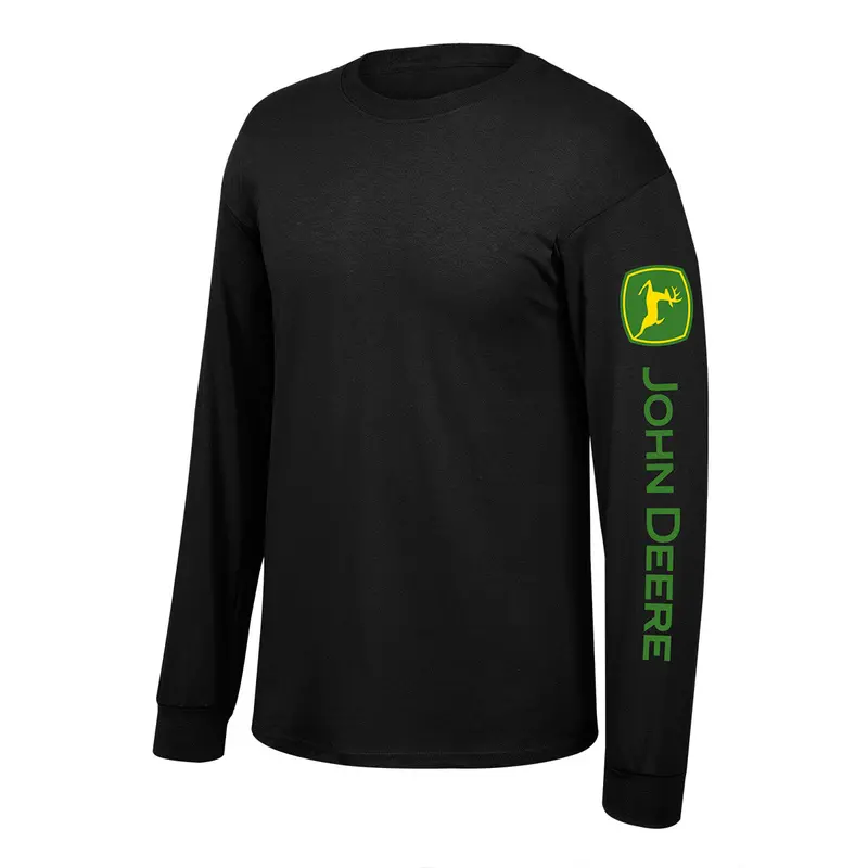 Men'S Black Long-Sleeve Performance Shirt With John Deere Graphics 1