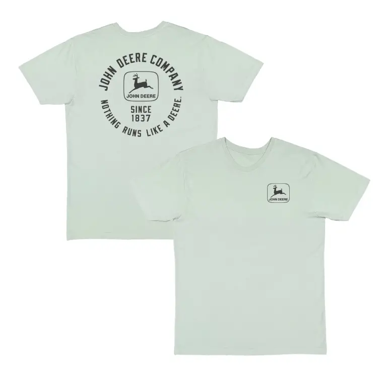 Men'S John Deere Mint 'Nothing Runs Like A Deere' Retro T-Shirt 1