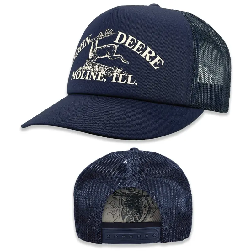 Men'S John Deere Navy Vintage Print Structured Cap 1