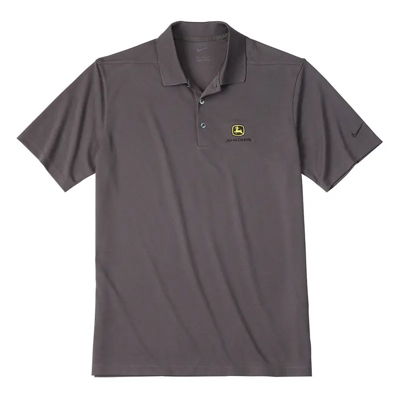 Men'S John Deere Nike Grey Construction Polo Shirt 1