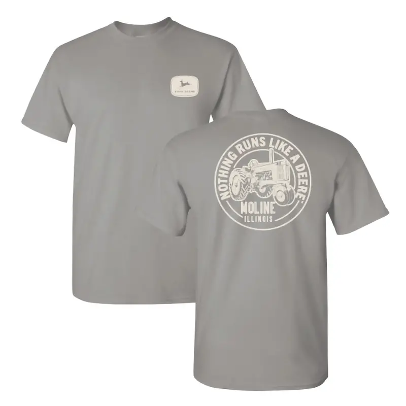 Men'S John Deere Titanium Graphic T-Shirt – 'Nothing Runs Like A Deere' 1
