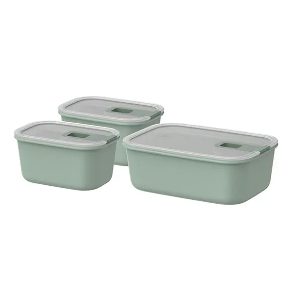 Mepal Easyclip Nordic Sage 3-Piece Glass Food Storage Set (2 × 450 Ml + 1 × 1000 Ml) 1