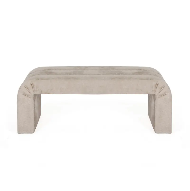 Mercer Tufted Chenille Bench In Taupe 1