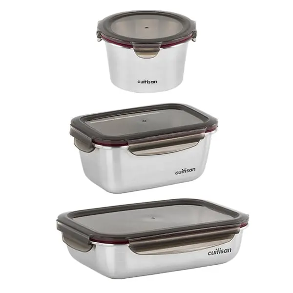 Microwave-Safe Stainless Steel Food Storage Containers (920Ml, 980Ml, 1900Ml) – Cuitisan 1