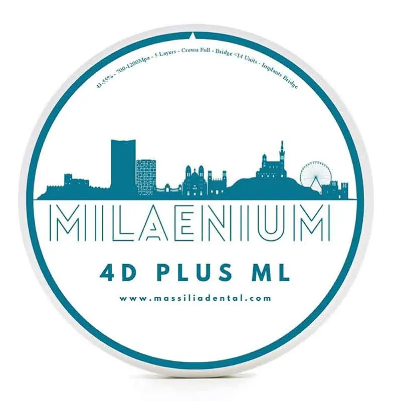 Milaenium 4D Plus Full-Zirconia Disc – Ø98 × 20 Mm 1