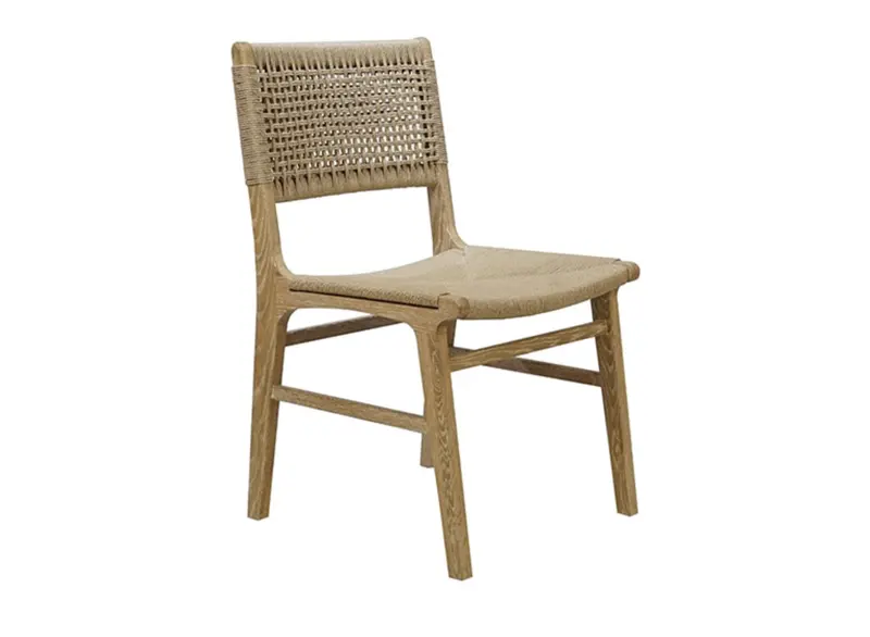Monroe Dining Chair – Cerused Oak Rattan-Wrapped Frame 1
