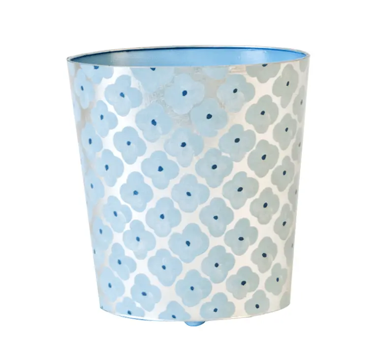 Morocco Oval Metal Wastebasket – Hand-Painted In Two Rich Finishes 2