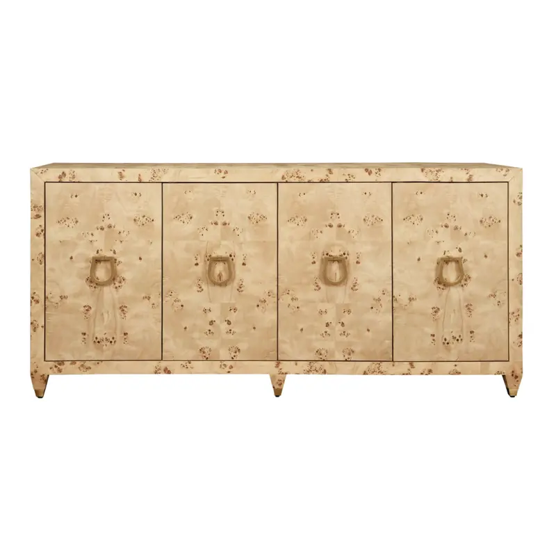 Mulligan Four-Door Burlwood Buffet Cabinet 1