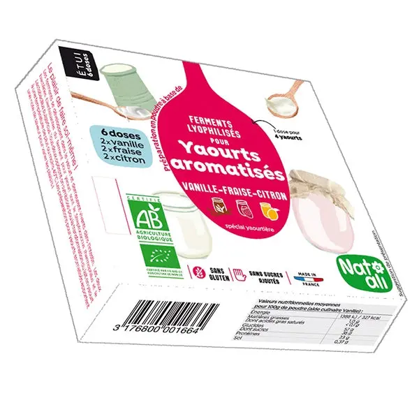Nat-Ali Flavored Yogurt Starter Powder – Vanilla, Strawberry & Lemon Varieties 1