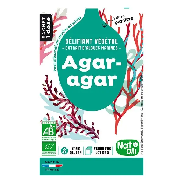 Nat-Ali Organic Agar-Agar Powder – 5 × 4 G Packets 1