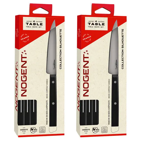 Nogent Silhouette Flatware Set – 2 X 4-Piece Table Knife Boxes (Black) 1