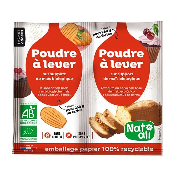 Organic Baking Powder (2 × 7 G) By Nat-Ali 1