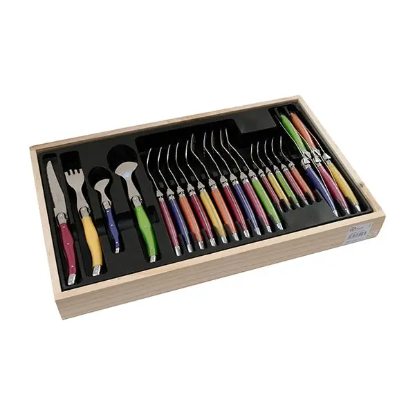 Pastel-Colored Laguiole Kitchen Knife Set – 24-Piece Assortment 1