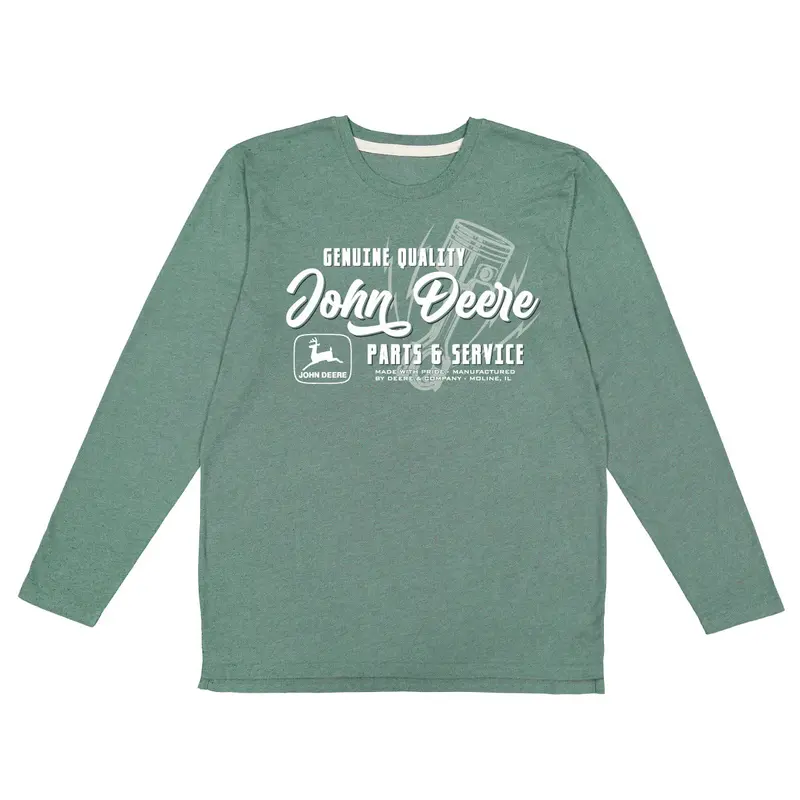 Piston & Parts-Themed John Deere Long Sleeve Tee – Farm Mechanic Design 1