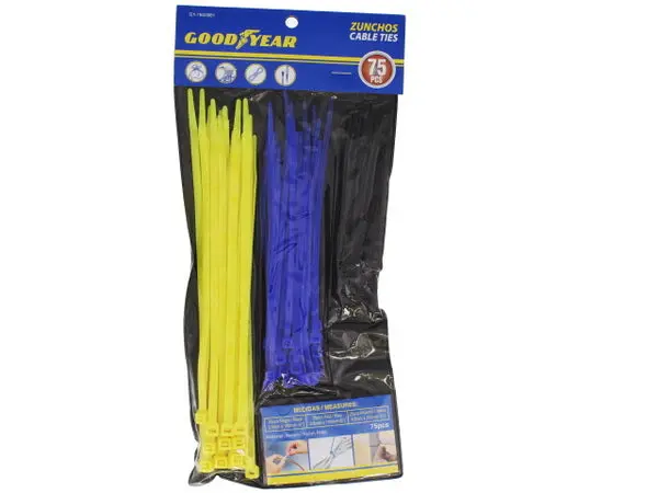 Plastic Cable Tie Pack – 75-Piece Assortment – Heavy-Duty Nylon Fasteners (Model 991-1800881) 1