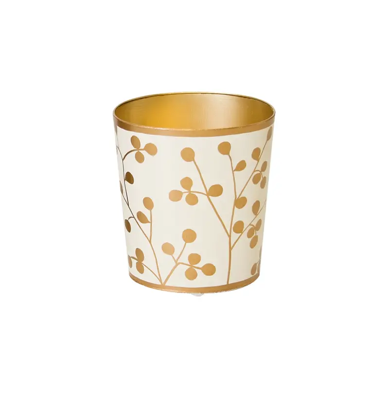 Pods-Inspired Oval Metal Wastebasket – Handpainted Finish 1