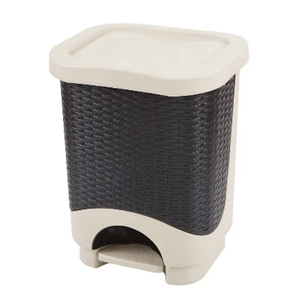 Rattan Dual-Compartment Waste Bin – 32-Liter Beige Indoor/Outdoor Trash Can, Model 9002360 1