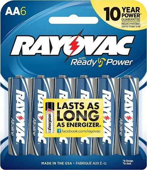 Rayovac Aa Alkaline Batteries – Pack Of 6, Model 815-6La 1