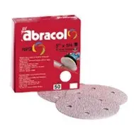 Red Velcro Sanding Disc – Abracol #180, 5" × 5" Hole Pattern 1