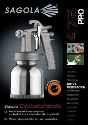 Sagola 472Pro Gravity-Fed Hvlp Spray Gun With Pressure Pot 1
