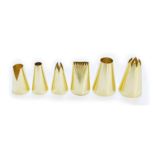 Scrapcooking Gold-Tone 6-Piece Piping Tip Set 1