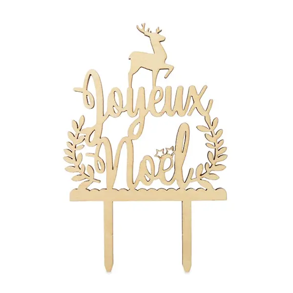 Scrapcooking Wooden Christmas Cake Decoration Kit – 'Joyeux Noël' Theme 1