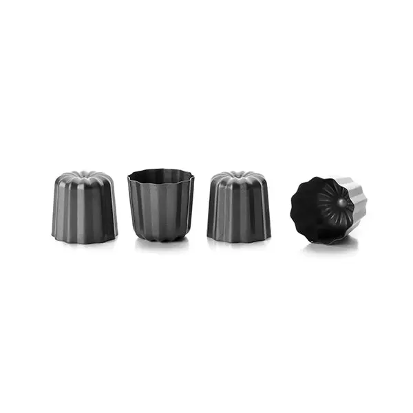Set Of 4 Mini Fluted Molds – 6 Cm Non-Stick Steel By Ibili 1