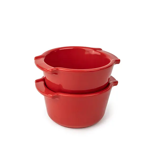Set Of Two Appolia Red Ceramic Ramekins – 11 Cm Each By Peugeot 1