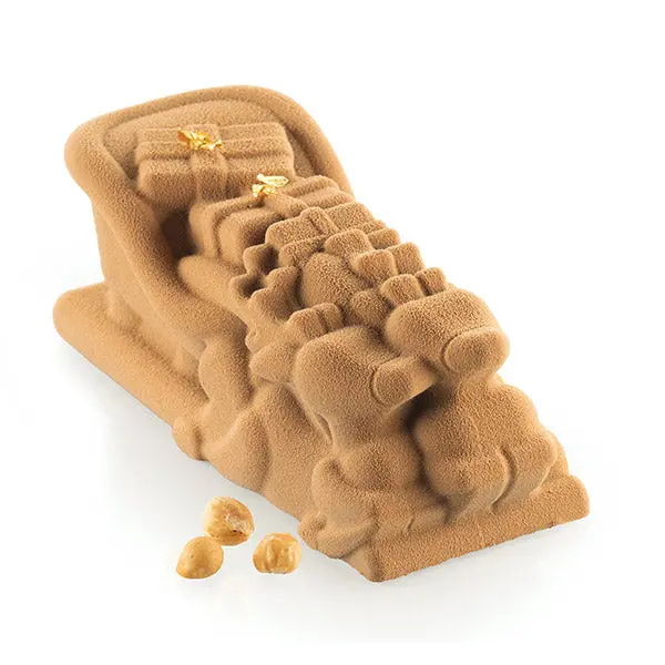 Silikomart North Pole Yule Log Mold – Festive Sled-Shaped Bûche Pan 1