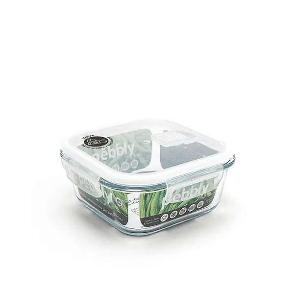 Square 800Ml Glass Storage Dish – Pebbly 1