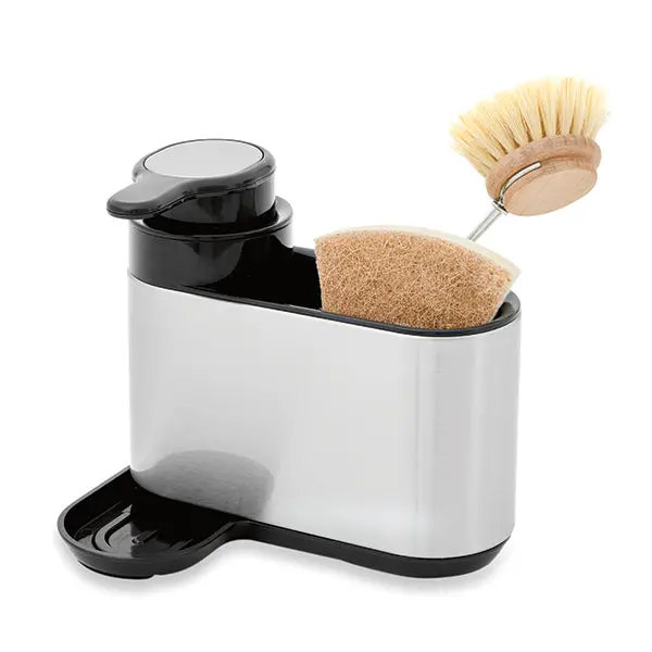 Stainless Steel Sink Organizer With Integrated Soap Dispenser – Mathon 1