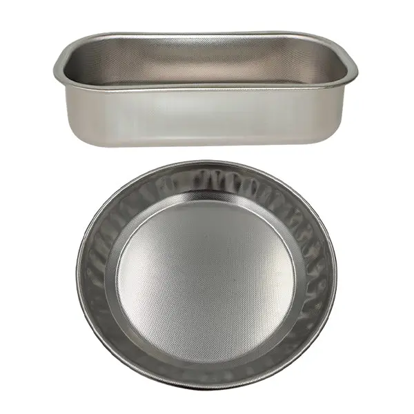 Steel Pan Stainless Steel Cake & Tart Pan Set (30Cm Rectangular + 28Cm Round) 1